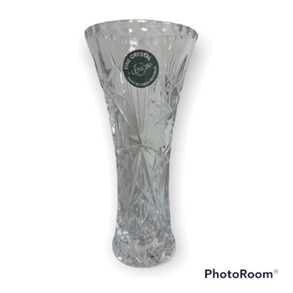 Lenox Crystal Bud Vase Pinwheel Cut Design - Picture 1 of 16